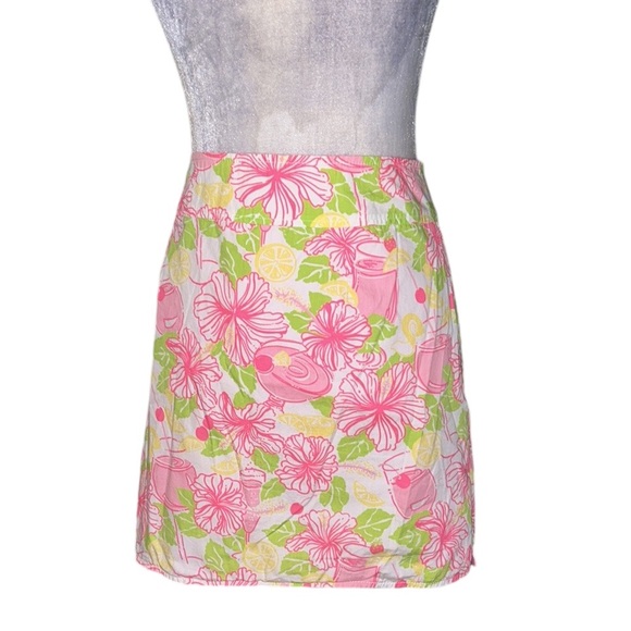 Lilly Pulitzer Reversible Faux Wrap Mini Skirt in Havana Cocktail and Pink - 10* - Picture 6 of 16